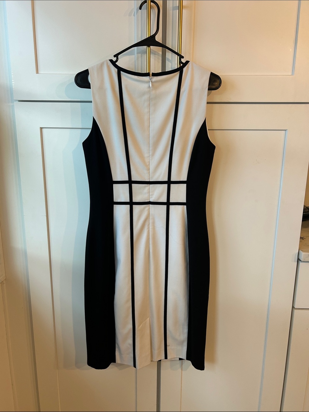 Calvin Klein Black and White Panel Sheath Dress - Picture 3 of 4